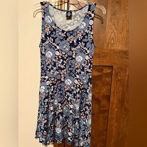 Agnes & Dora Blue, Peach and White Sleeveless Minidress